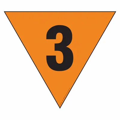 LABELMASTER Fire Division Symbol Placard: 3, 24 in, 24 in Label Wd, Reflective Sheet