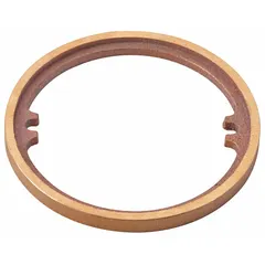 Cast bronze extension ring designed to raise the height of a floor drain to match the finished floor level. Features a screw connection type, 5-1/8 in overall diameter, and 3/8 in overall height in a bronze finish. Suitable for use in commercial and industrial plumbing applications where a durable cast bronze extension is required.