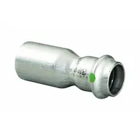 Straight fitting with FTG x Press-fit connections, made of stainless steel. Used for joining copper tube sizes in potable water piping systems. Connects 2 in CTS to 3/4 in CTS lines