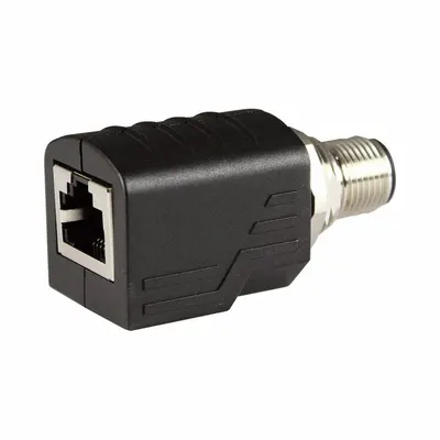 FINECABLES M12 Connector to RJ45 Jack Panel Feed-Through Adapter - M12 Connector to RJ45 Jack Panel Feed-Through Adapters