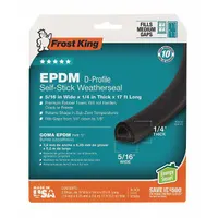 FROST KING Door Weatherstripping: 17 ft Lg, 5/16 in Wd, 1 in Ht (MPN V25BK)