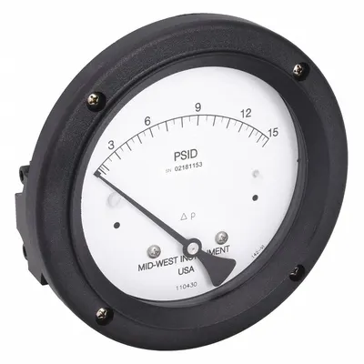 MIDWEST INSTRUMENT Model 142 Differential Pressure Gauge - Medium & High Operating Pressure Differential Gauges
