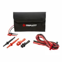 TRIPLETT Test Lead Kit: CAT III 1000V, Std Probe, 1,000 V Max Volt, 10 A Max Current, 3 1/2 ft Lg (MPN TLK008)