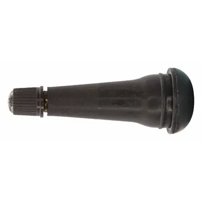 TRU-FLATE 30-425-4 Snap-In Tire Valve Stem, Straight, 180°, Black Rubber - Tire Valve Stems