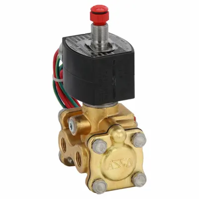 REDHAT Solenoid Valve: 3-Way, Normally Closed, 1/4 in Pipe Size, 24V DC - 3-Way/2-Position, Normally Closed Solenoid Valves