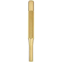 Brass Drive Pin Punch: Non-Sparking, 1/4 in Tip Dia, 4 in Overall Lg, Round, Brass, Flat, SAE (MPN B565G)