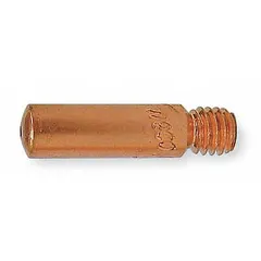 Standard-duty threaded contact tip for MIG welding, designed for Nozzle Series 21. Accommodates maximum wire diameter of 0.04 in. Pack of 25 pieces.