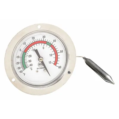 OEM NSF-Rated Panel Mount Dial Thermometer, -40°C to 15°C, ±2% Accuracy - NSF-Rated Panel Mount Dial Thermometers