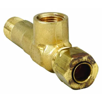 PARKER Self-Aligning Brass Compression Fitting, 168CA-4-2, 10 PK - Self-Aligning Brass Compression Fittings