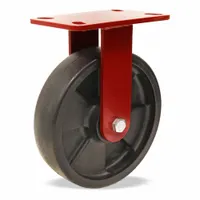 HAMILTON Plate Caster: Rigid, Nylon, 8 in Wheel Dia, 2 in Wheel Wd, 9 3/4 in Mounting Ht, Rectangle