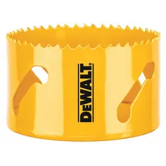 Bi-metal hole saw for cutting wood, metal, and plastic. 3-1/2 inch diameter with 4/5 teeth per inch. Maximum cutting depth of 1-3/4 inches. Arbor not included.