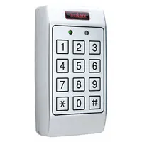 This keypad is designed for access control applications, typically used to secure doors or gates in commercial and industrial facilities. It integrates with electromagnetic locks to require a valid code for entry. The unit measures 3 inches in width and is finished in white