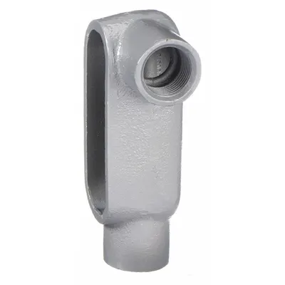 HUBBELL KILLARK Conduit Outlet Body: Iron, 1 1/4 in Trade Size, LL Body, 19.5 cu in Body Capacity - LL - 90° Elbow Type