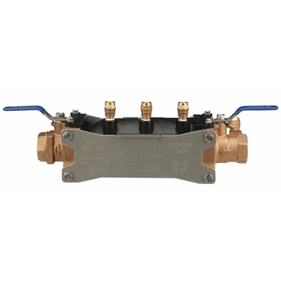 ZURN WILKINS 350 Double Check Backflow Preventer, 1 1/4 in, FNPT x FNPT, Bronze - Zurn Double Check Backflow Preventers