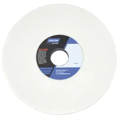 Type 1 straight grinding wheel, 8-inch diameter, 3/4-inch thickness, 1-1/4-inch arbor hole. Specification 38A46-KVBE with K hardness. Sold in a 5-pack. Suitable for light-to-moderate grinding of tool steels, commonly used in tool and die shops, metalworking, and maintenance for shaping and deburring.