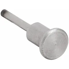 This steel stop pin is used in B stud welding applications to maintain consistent stud placement and alignment. It accommodates a 3/8 in stud length and has an overall length of 1 1/8 in. Suitable for industrial welding operations requiring precise positioning.