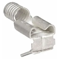 This non-insulated piggyback disconnect features a bare finish and a 0.25 in x 0.032 in tab. It is designed with a butted barrel and seam construction for reliable electrical connections. Suitable for quick connect and disconnect applications in electrical panels, control cabinets, and industrial machinery in dry indoor environments.