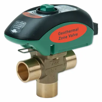 TACO Motorized Zone Valve: 10.3 Cv Flow Rate, 3-Way, 3/4 in Female Sweat, Non-Spring Return - 3-Way Sweat Connection Zone Valves
