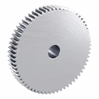 Spur Gear: Module m 1, 64 Teeth, 10 mm Bore Dia, Stainless Steel, 20° Pressure Angle, Plain Bore (MPN SUS1-64)