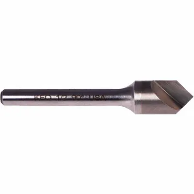 KEO Countersink: 60°, 1 Flute, 1 1/4 in Body Dia, 3/4 in Shank - Fast-Cutting Single-Flute Countersinks