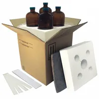 UN Rated 4G/Y11.1/S jug shipping kit for solid hazardous materials. Each kit measures 10 1/2 x 10 1/2 x 11 3/16 inches and is rated for 200# contents. Supplied in packs of 4. Suitable for packaging and shipping dangerous goods in compliance with regulations