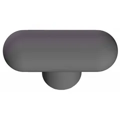 T-handle knob with a 2.27 in diameter and 1/4"-20 threaded hole. Plastic body with steel thread insert and nylon seal. Used for manual clamping, positioning, and adjustment on industrial machinery, jigs, and fixtures.