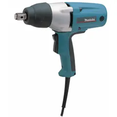 This corded impact wrench delivers 258 ft-lb of fastening and breakaway torque, powered by a 3.5 A motor. It is designed for heavy-duty fastening and loosening of bolts and nuts in automotive repair, construction, and industrial maintenance applications.