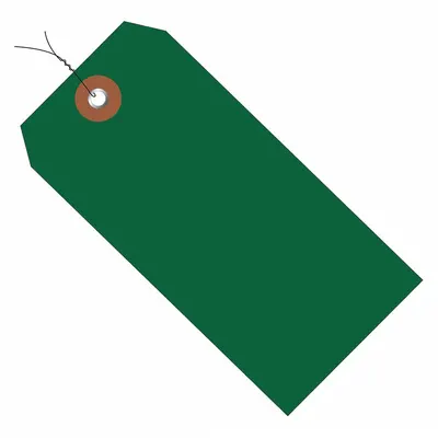 PARTNERS BRAND Green Plastic Pre-Wired Shipping Tag - Plastic Shipping Tags