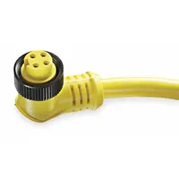 Cordset: 7/8"-16 Female Right Angle x Bare Wire, 4 Pins, Yellow, PVC, 6 ft Cable Lg (MPN 104001A01F060)