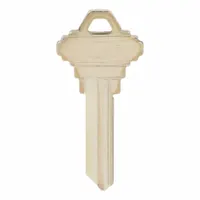 Brass key blank with 6 pins for Schlage door locks. Used for duplicating or rekeying replacement keys in commercial and industrial facilities
