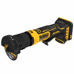 This cordless cut-off tool features a 3-inch wheel diameter and a brushless motor for efficient operation. The in-line design and paddle switch provide control in confined spaces. It operates on a 20V MAX* battery system and is sold as a bare tool (battery not included). Suitable for cutting metal, tile, and masonry in tight-access applications.