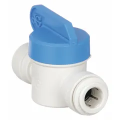 This manual two-way ball valve is constructed of polypropylene and features push-fit connections for quick installation. It is NSF 51 compliant for use in potable water and food-contact applications. The straight body design allows for straightforward on/off flow control in low-pressure fluid systems. Sold in a pack of 5.