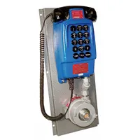 The P1021 is an intrinsically safe telephone for indoor commercial use in hazardous environments. It features a blue aluminum enclosure with corrosion-resistant properties, a ring detect relay, and a curly cord. Surface-mount, wall-mounted design for reliable voice communication in areas requiring explosion-proof equipment