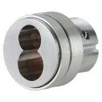 This SCHLAGE cylinder is a Full Size Interchangeable Core (FSIC) type, uncombinated, with a chrome finish. It features a 6-pin configuration and is designed for use in key systems requiring core interchangeability without removing the entire lock
