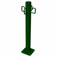 This steel dog leash post provides a secure anchor point for tethering dogs in outdoor areas such as yards, parks, or commercial pet spaces. The green finish offers weather resistance for long-term use. Overall height is 36 3/4 inches