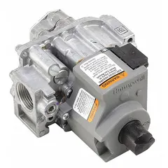 Gas valve for controlling gas flow in HVAC systems. Used in furnaces and boilers for safe ignition and modulation. Suitable for replacement in residential and commercial heating equipment.