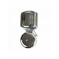 This bell alarm operates on 6 to 8V AC or 3 to 6V DC with a 7 VA power rating. It produces a clear bell sound for audible signaling in industrial, commercial, and facility applications. The unit measures 5 3/4 inches in length.