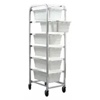 QUANTUM STORAGE SYSTEMS Tub Cart: 600 lb, 6 Bins/Tubs, White, 27 in L x 19 in W x 71 in H, White (MPN TR6-2516-8WT)
