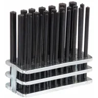 Transfer Punch Set: 28 Pieces, Plain Grip, Box, Metal Stand, 3/32 - 1/2 in
