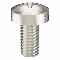 M3x0.50 thread, 6 mm length, 316 stainless steel, plain finish, pan head, #1 Phillips drive. Supplied in a 100-piece pack. Used for fastening components in corrosive environments such as marine, chemical, and food processing equipment.