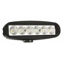 Rectangular LED floodlight with black housing and removable bracket for universal mounting. Features blunt cut wires for electrical connection. Provides broad-area illumination for vehicle work lighting applications