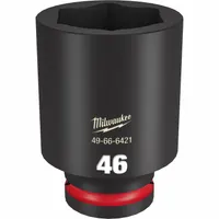 MILWAUKEE Deep Impact Socket: 3/4 in Drive Size, Metric, 46 mm Socket Size, 6-Point, Deep, Friction (MPN 49-66-6421)