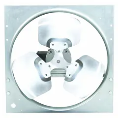 This direct-drive panel exhaust fan features a 20-inch blade and a 1/2 hp motor delivering 4,452 cfm. It operates on 208-230/460V AC three-phase power and has a galvanized steel frame with a totally enclosed air-over motor (Class B insulation). Suitable for general ventilation in industrial and commercial settings where three-phase power is available.