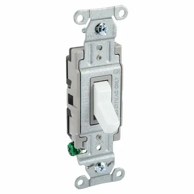 HUBBELL Wall Switch: Toggle Switch, Single Pole, Maintained, White, 120/277V AC - Toggle Wall Switches