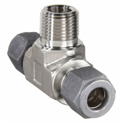 PARKER 2-2-2 SBZ-SS Single-Ferrule Stainless Steel Compression Tee Fitting - Single-Ferrule Stainless Steel Fittings