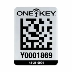 Adhesive tag set for asset identification and tracking. Includes 25 labels and 2 sheets of cardboard. Used with the Milwaukee One-Key system to label and organize tools and equipment in industrial environments.