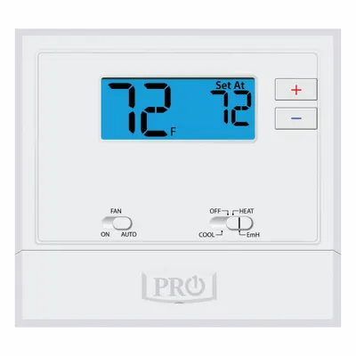 PRO1 IAQ T621-2 Digital Thermostat, Manual Heat/Cool, 18V AC - Digital Thermostats
