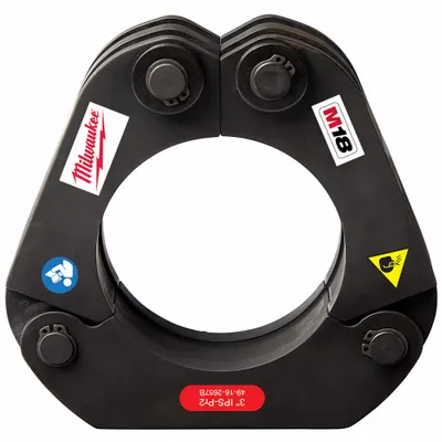 MILWAUKEE Press Jaw: 3 in Pipe, Carbon Steel/Stainless Steel - Rings for Extended Press Tools Only