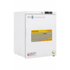 This undercounter explosion proof refrigerator provides safe storage for flammable or volatile materials in laboratory environments. It features a white swing solid door, temperature alarm, and uses R-600a refrigerant. Maintains 0°C to 10°C temperature range. Overall depth 23 5/8 inches.