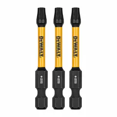 This 3-pack of impact-rated Torx bits features a T25 size with a standard hex shank for use with impact drivers. Suitable for driving Torx fasteners in high-torque applications such as construction and framing.